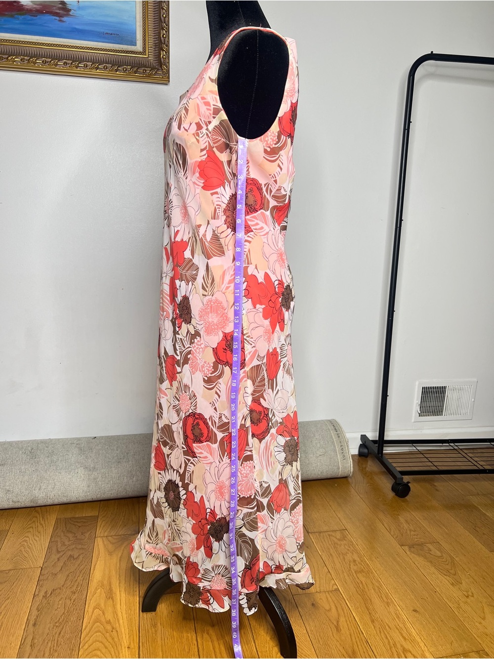 Sleeveless Floral Maxi Dress - Pink/Red Floral - Picture 4 of 5
